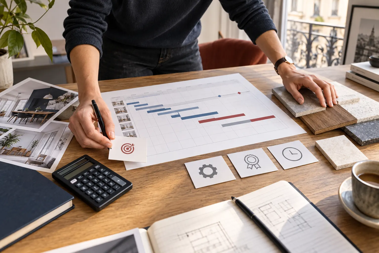 Responsable de production organisant le budget, les jalons et les matières d’un projet de communication