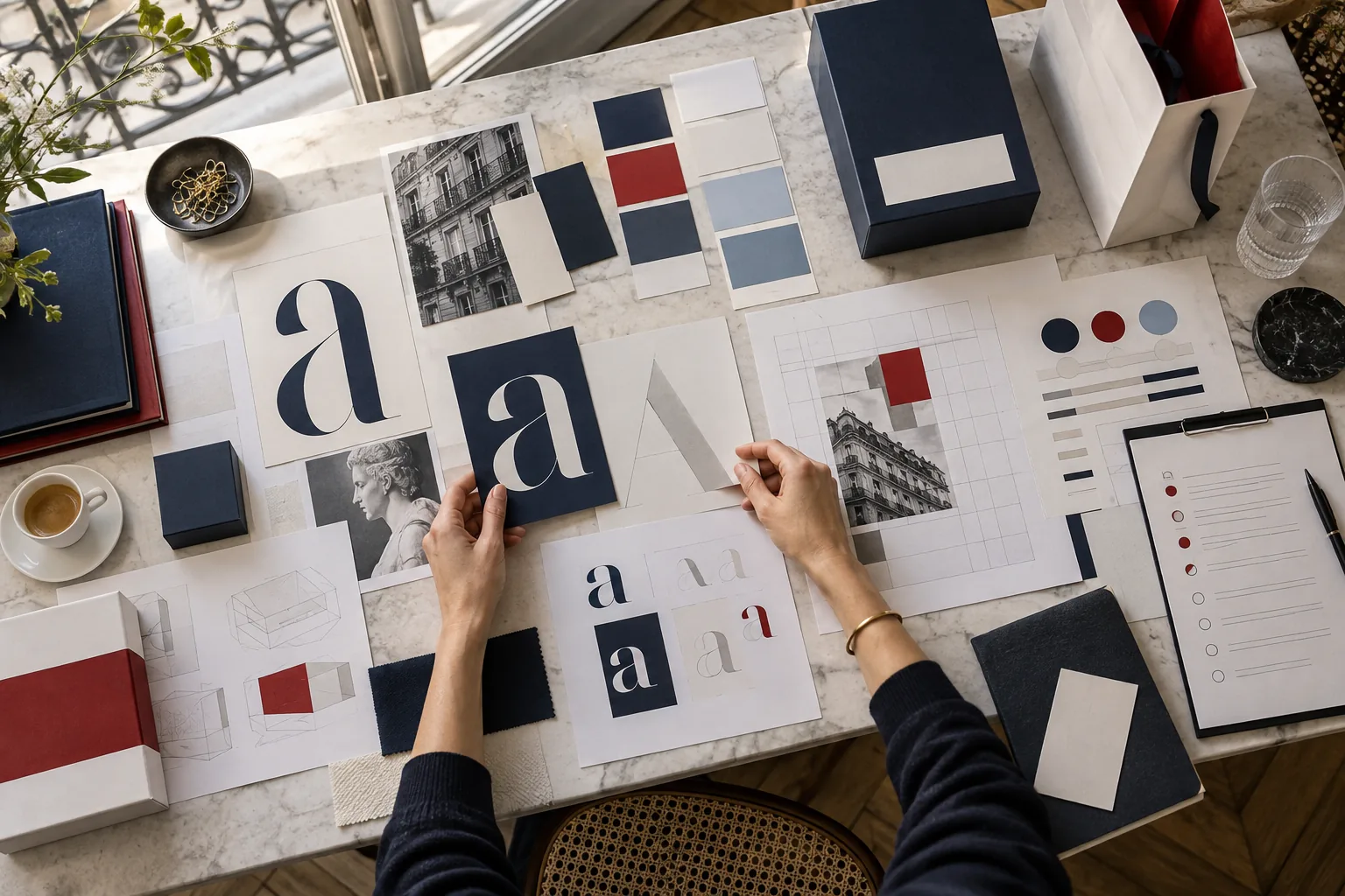 Construction d’une charte graphique avec nuanciers, typographies, grilles et supports de marque