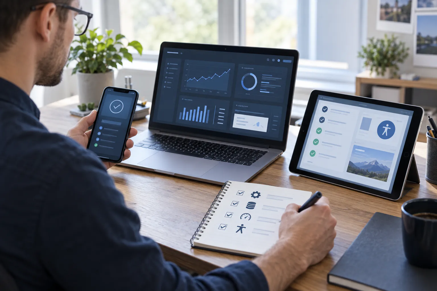 Spécialiste contrôlant la maintenance, la performance et l’accessibilité d’un site